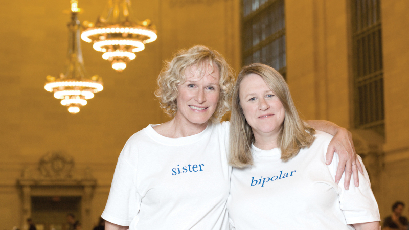 Actress Glenn Close and her sister Jessie, who was diagnosed with bipolar disorder in her late 40s.