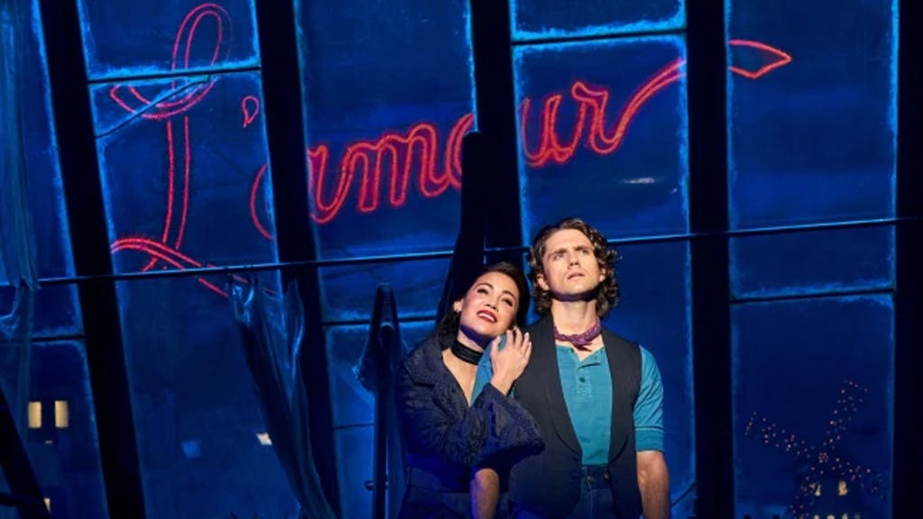 Satine and Christian in Moulin Rouge! The Musical